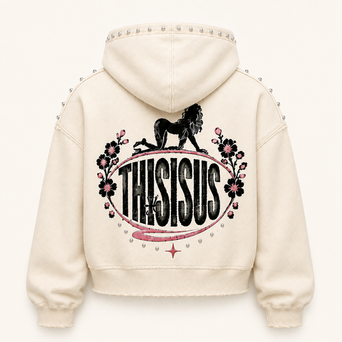 STUDDED BLOSSOM ZIP UP