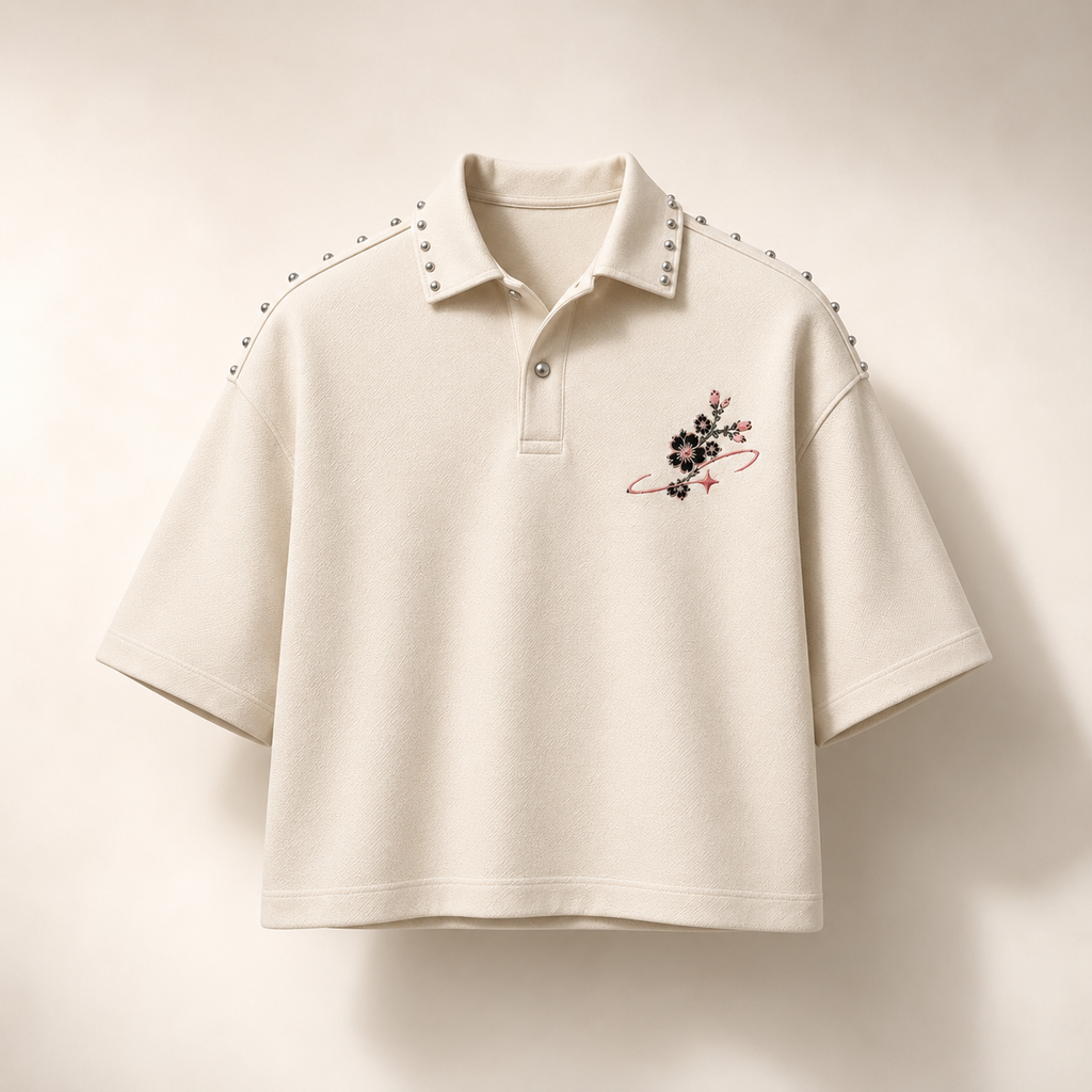 Studded Blossom Polo
